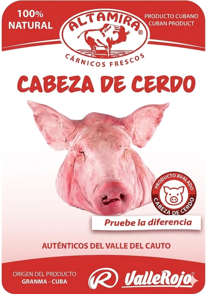 Cabeza de Cerdo paquete 6 - 6.5 Kg