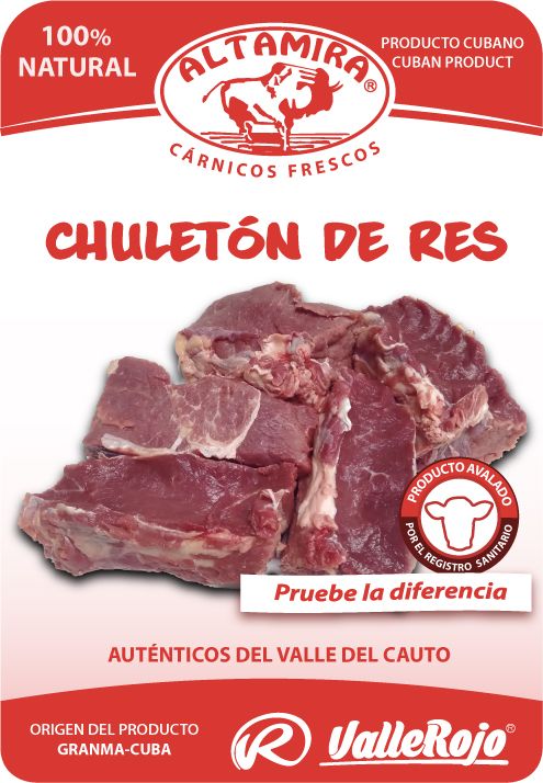 Chuletón de Res (Lomo Res C/Hueso) paquete 0,8 - 1 Kg